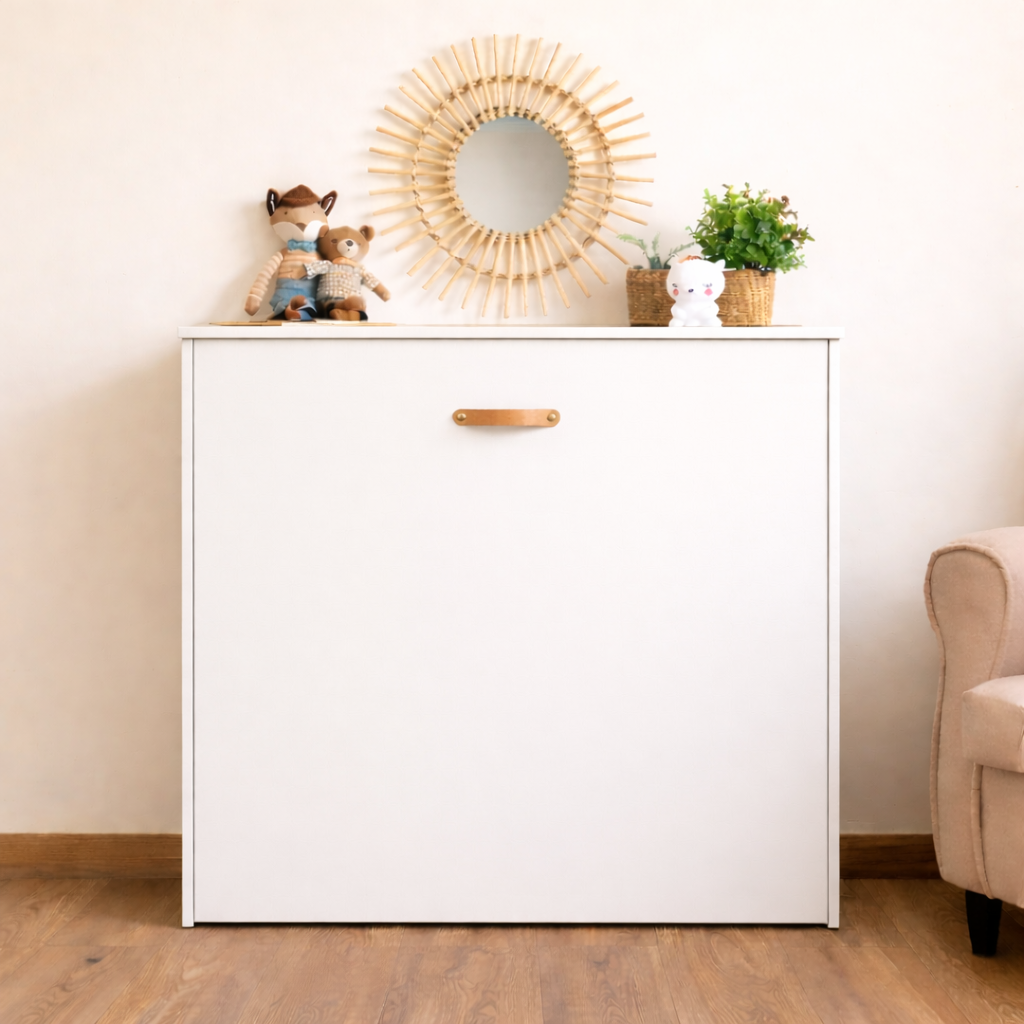 Cama Abatible 1 plaza Blanca