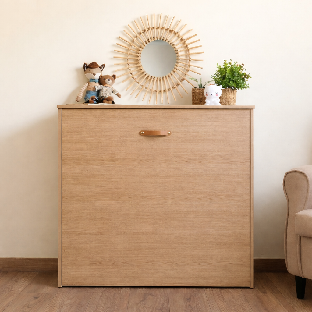 Cama Abatible 1 plaza Blanca